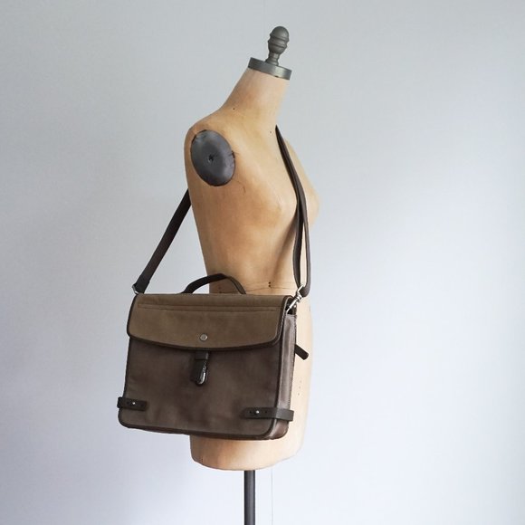 NWOT Skagen water resistant canvas messenger bag / briefcase - Picture 4 of 11